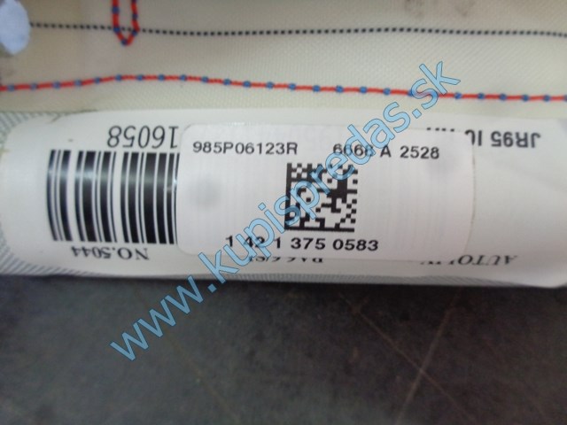 pravý strešný airbag na renault scénic III, 985P06123R